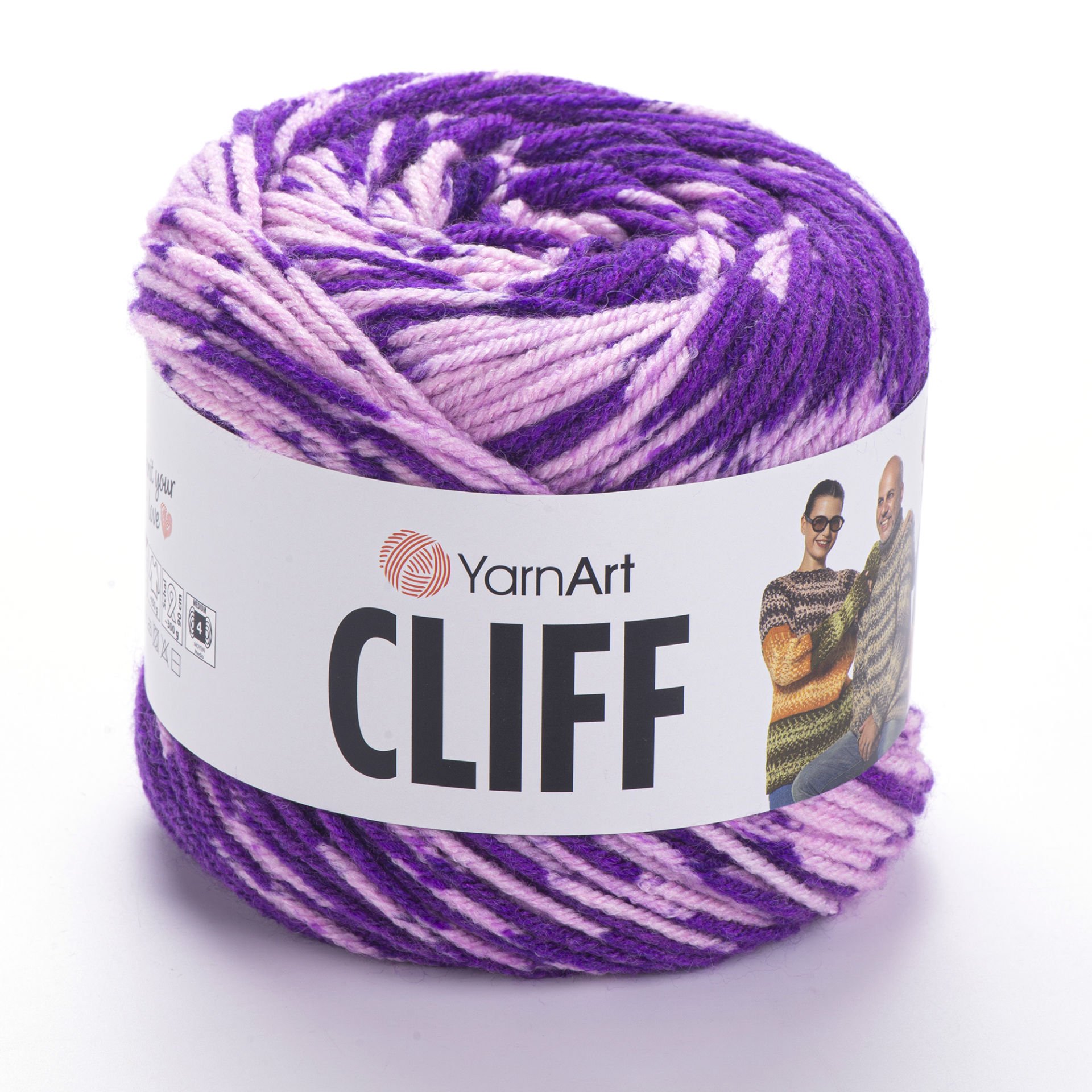 YARNART CLIFF - MULTICOLOR KNITTING YARN VARIEGATED - 8312