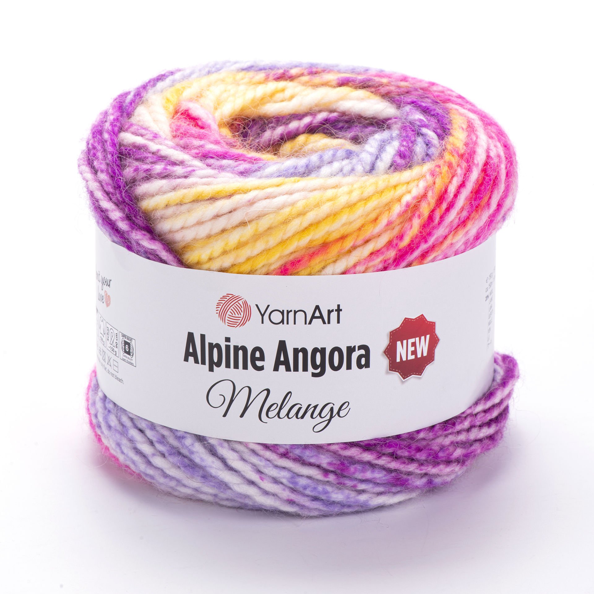YARNART ALPINE ANGORA MELANGE NEW - KNITTING YARN VARIEGATED - 6414