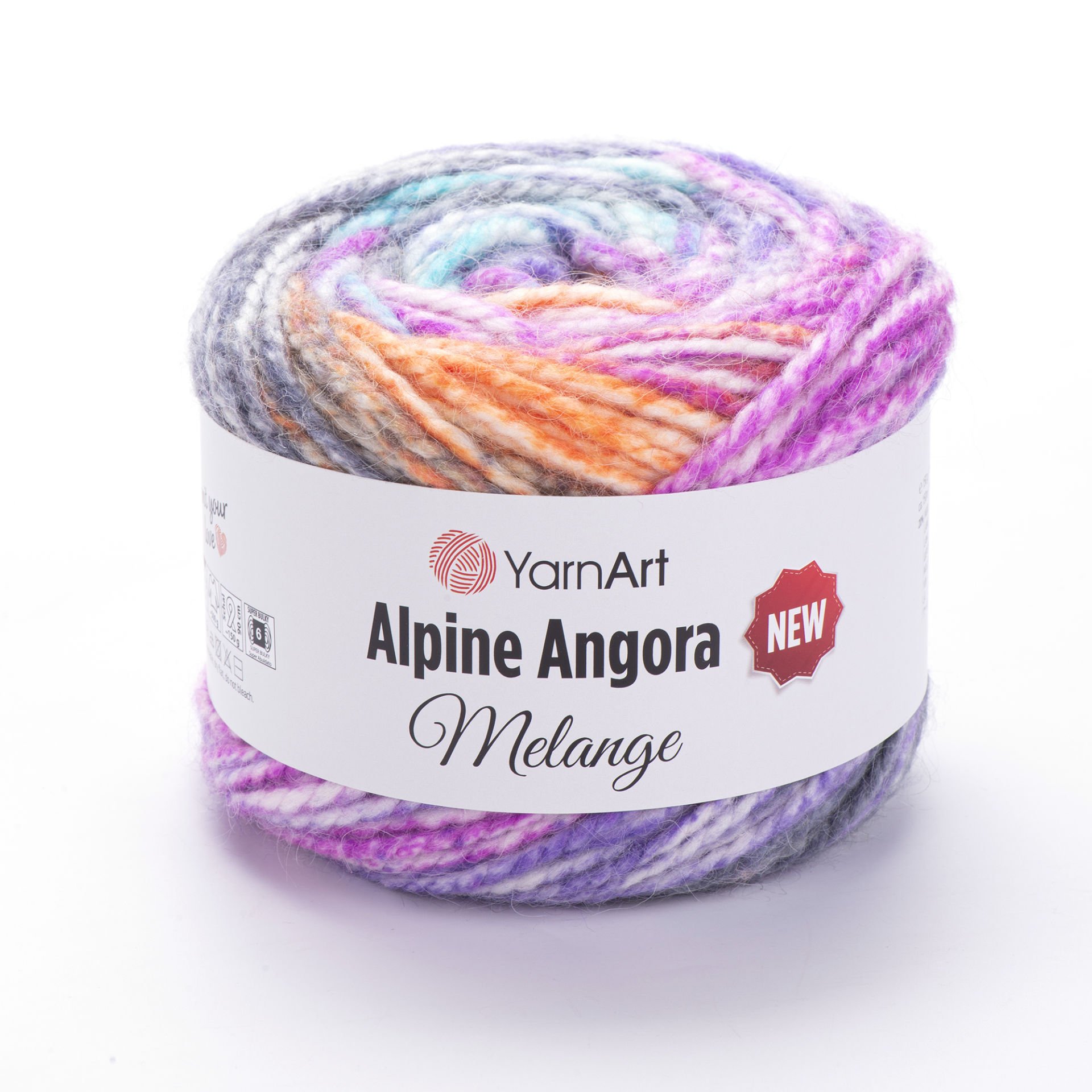 YARNART ALPINE ANGORA MELANGE NEW - KNITTING YARN VARIEGATED - 6415