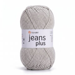 YARNART JEANS PLUS - KNITTING YARN LIGHT GREY - 49