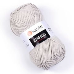 YARNART JEANS PLUS - KNITTING YARN LIGHT GREY - 49