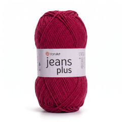 YARNART JEANS PLUS - KNITTING YARN DARK RED - 51