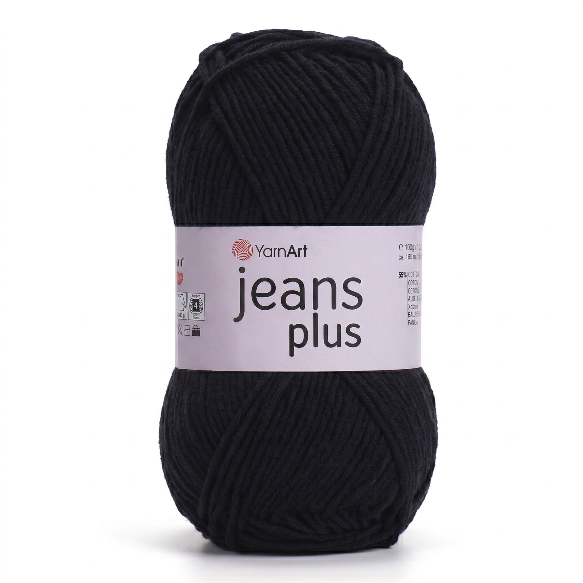 YARNART JEANS PLUS - KNITTING YARN BLACK - 53