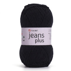 YARNART JEANS PLUS - KNITTING YARN BLACK - 53