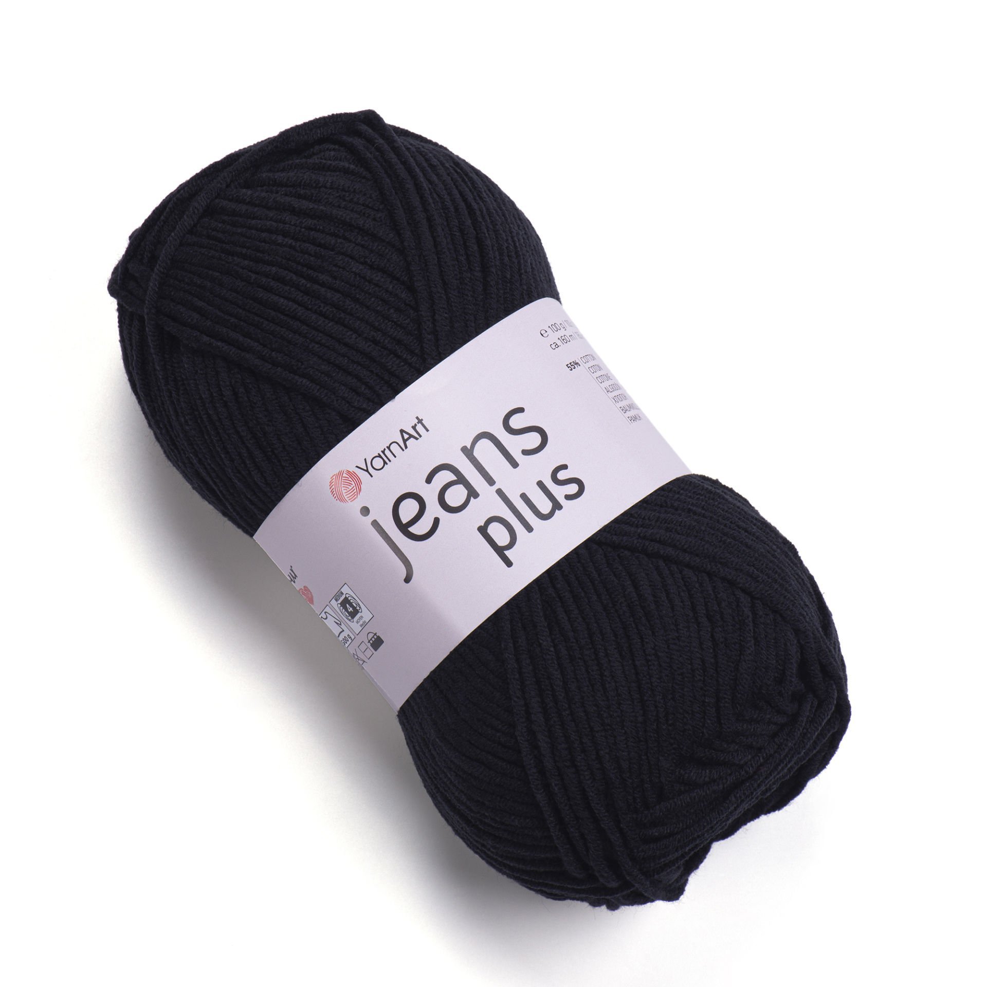 YARNART JEANS PLUS - KNITTING YARN BLACK - 53