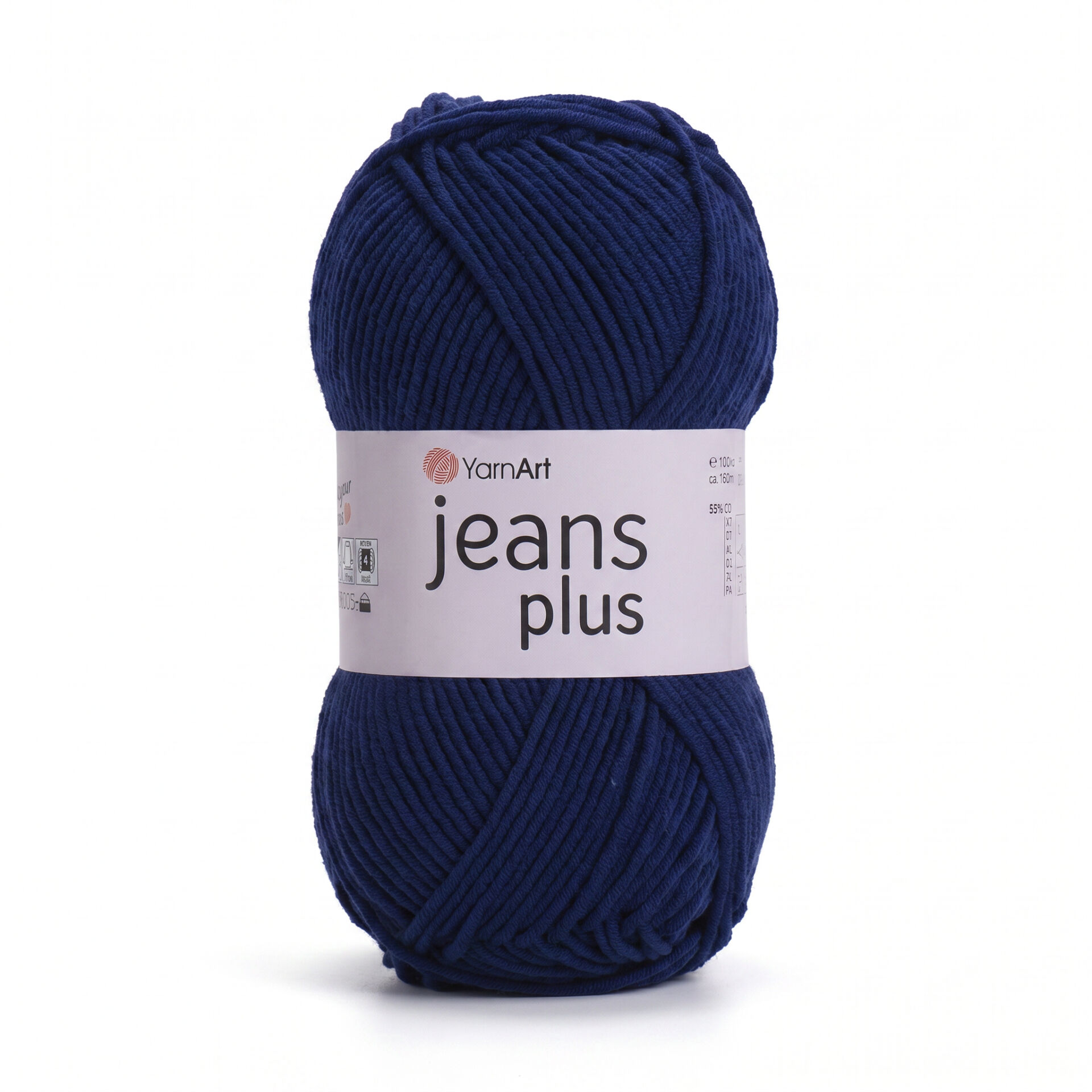 YARNART JEANS PLUS - KNITTING YARN NAVY - 54