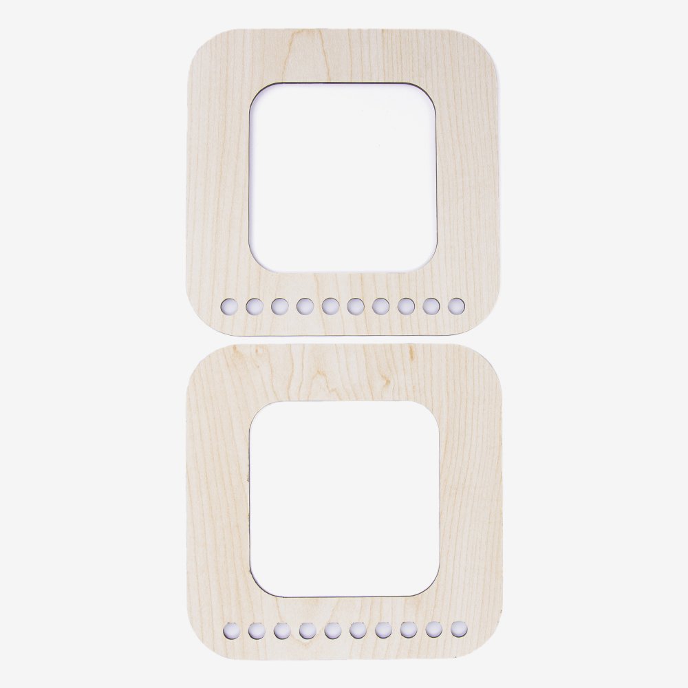 WOODEN BAG HANDLE - SQUARE - 2 PIECES