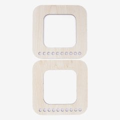 WOODEN BAG HANDLE - SQUARE - 2 PIECES