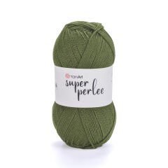 YARNART SUPER PERLEE - KNITTING YARN OLIVE GREEN - 39