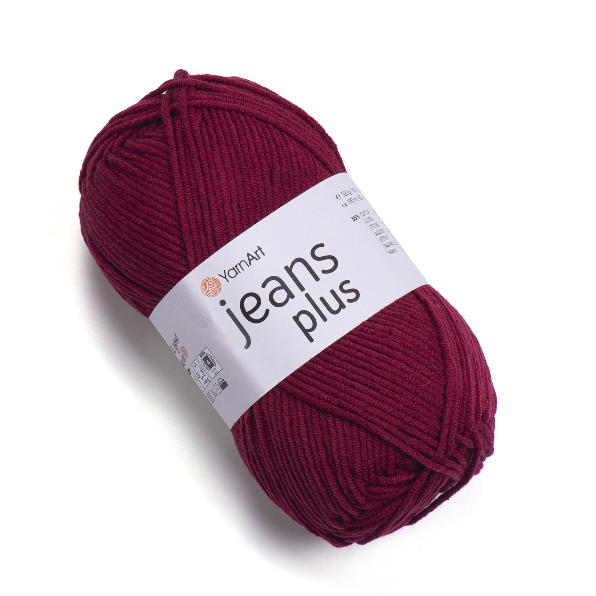 YARNART JEANS PLUS - KNITTING YARN CLARET - 66