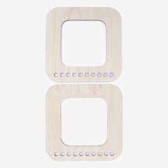 WOODEN BAG HANDLE - SQUARE - 2 PIECES 15X15 CM - MAPLE