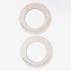 WOODEN BAG HANDLE - ROUND - 2 PIECES