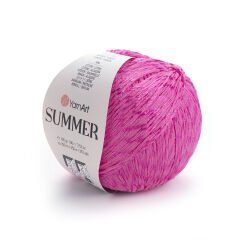 YARNART SUMMER - SPARKLY KNITTING YARN DARK PINK - 45