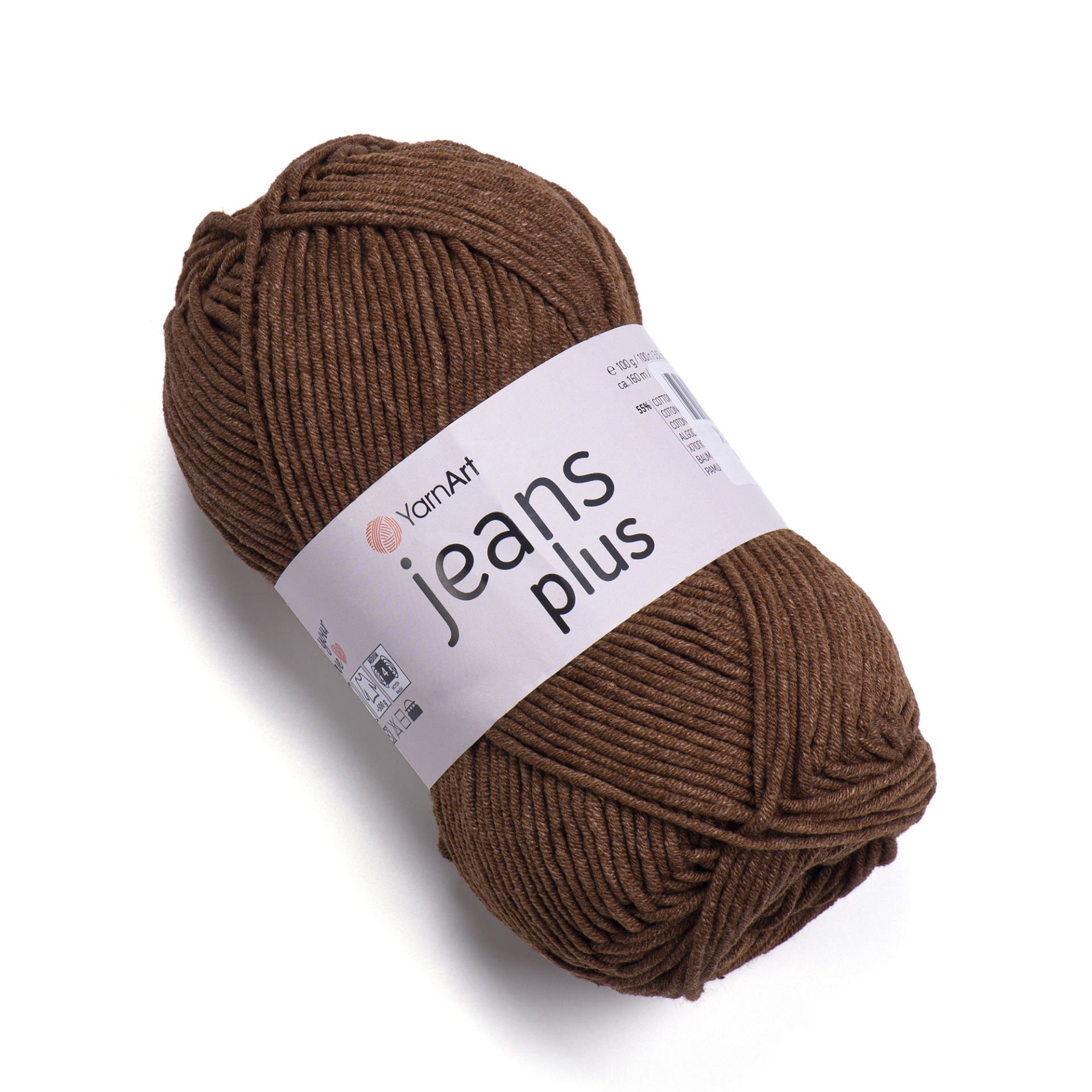 YARNART JEANS PLUS - KNITTING YARN DARK BROWN - 70