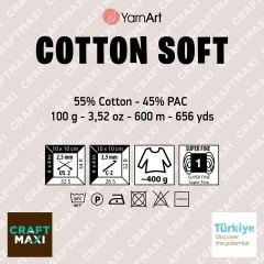 YARNART COTTON SOFT - KNITTING YARN TURQUOISE - 33