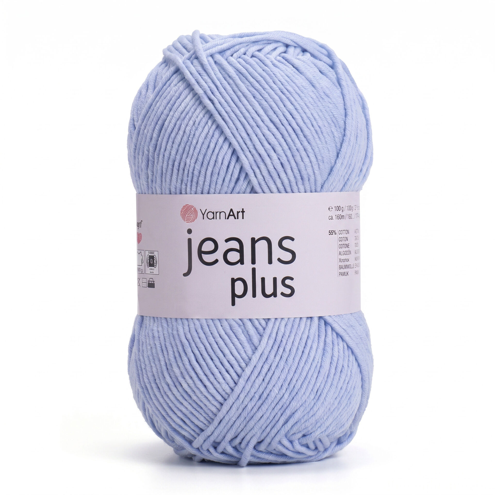 YARNART JEANS PLUS - KNITTING YARN LIGHT BLUE - 75