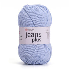 YARNART JEANS PLUS - KNITTING YARN LIGHT BLUE - 75