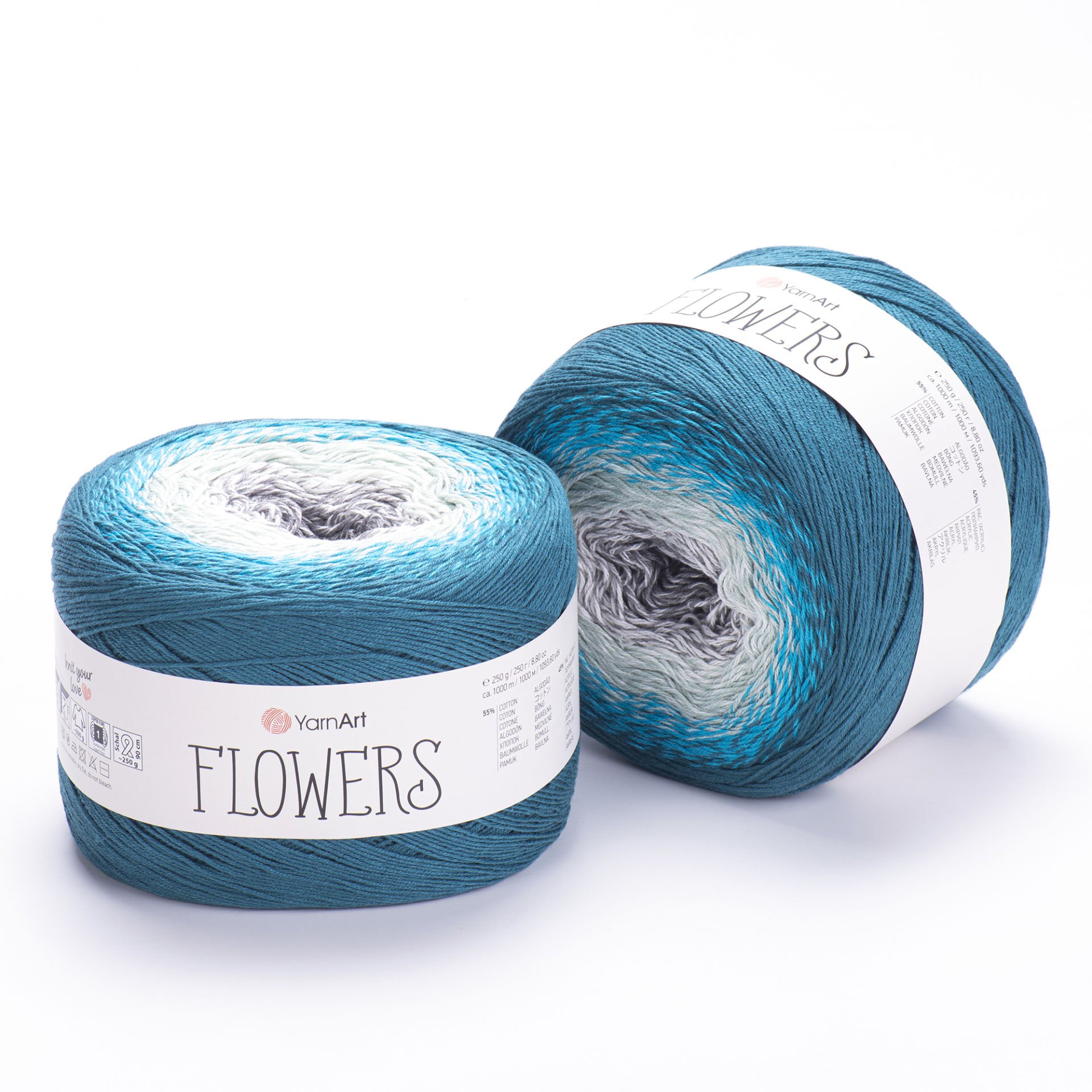 YARNART FLOWERS - MULTICOLOR KNITTING YARN VARIEGATED - 289