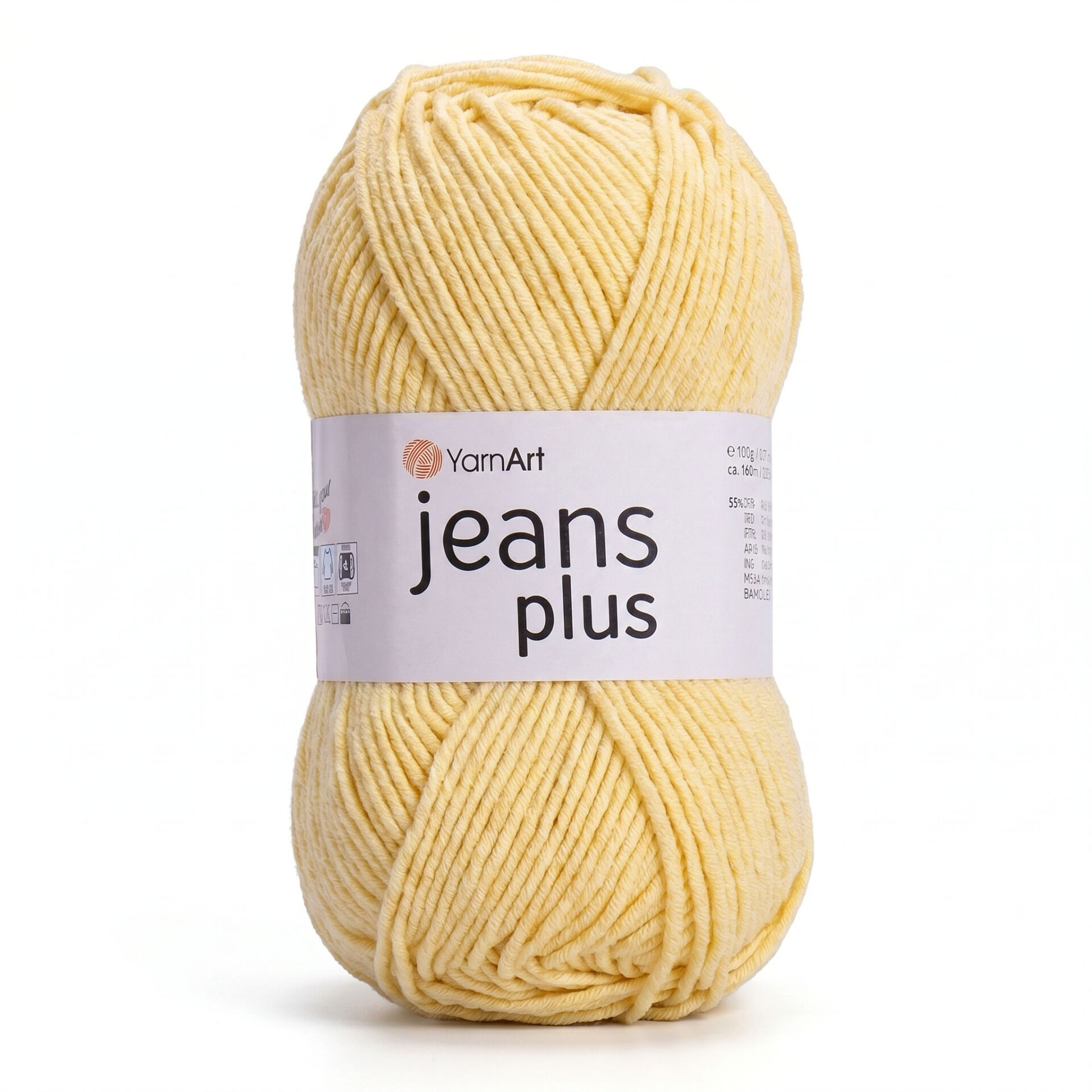 YARNART JEANS PLUS - KNITTING YARN YELLOW - 88