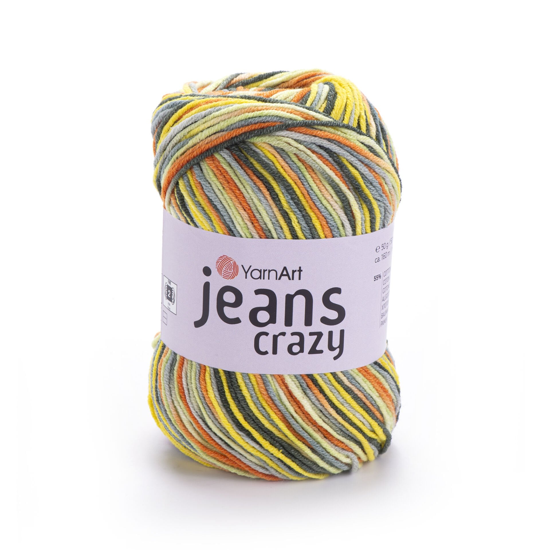 YARNART JEANS CRAZY - MULTICOLOR KNITTING YARN VARIEGATED - 7201