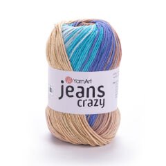 YARNART JEANS CRAZY - MULTICOLOR KNITTING YARN VARIEGATED - 8207