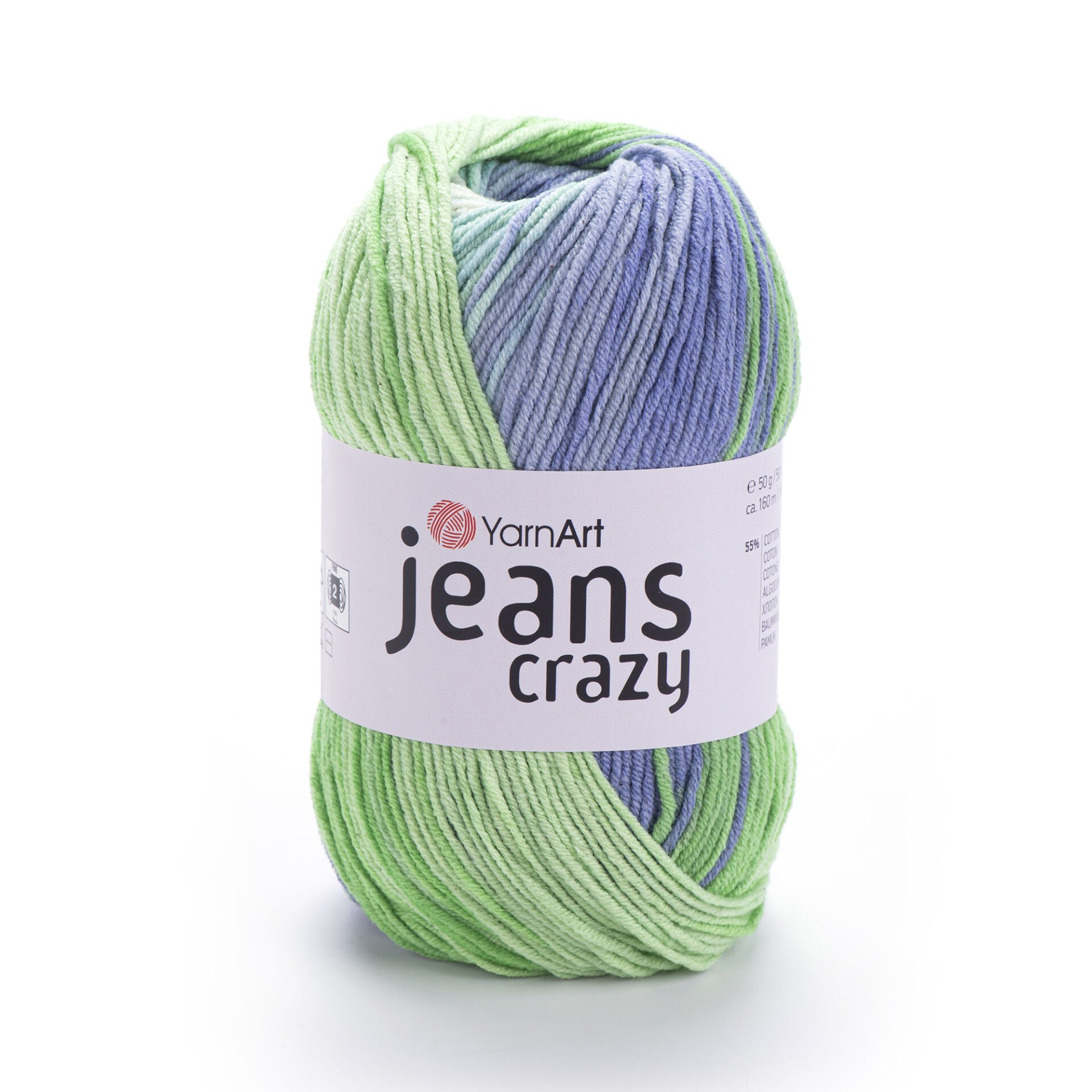 YARNART JEANS CRAZY - MULTICOLOR KNITTING YARN VARIEGATED - 8208