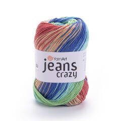 YARNART JEANS CRAZY - MULTICOLOR KNITTING YARN VARIEGATED - 8209