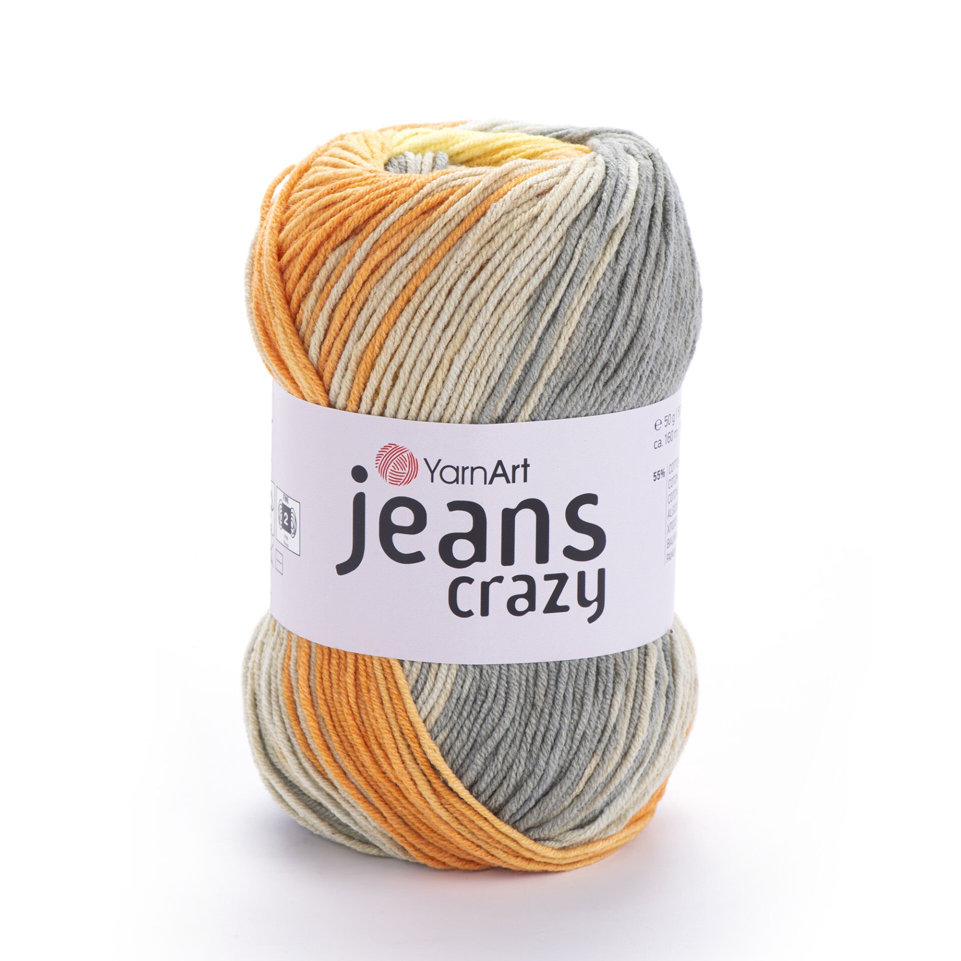 YARNART JEANS CRAZY - MULTICOLOR KNITTING YARN VARIEGATED - 8210