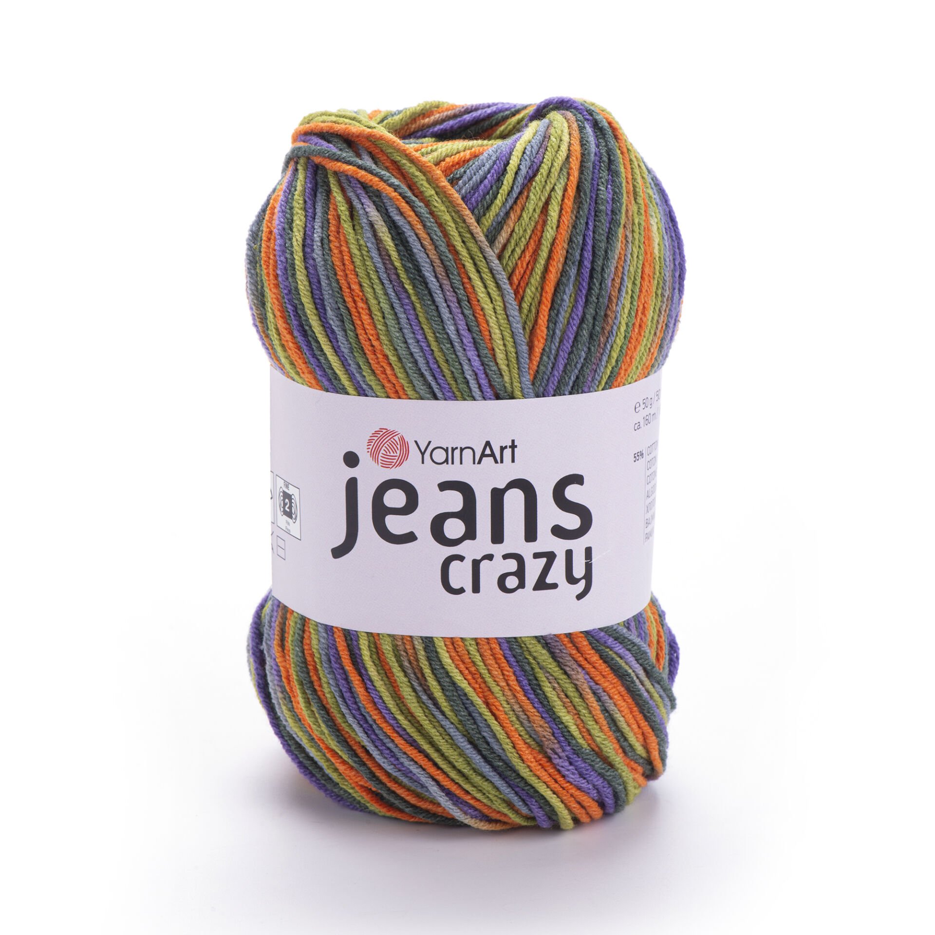 YARNART JEANS CRAZY - MULTICOLOR KNITTING YARN VARIEGATED - 8213