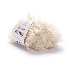 YARNART TECNO - FAUX FUR KNITTING YARN CREAM - 16