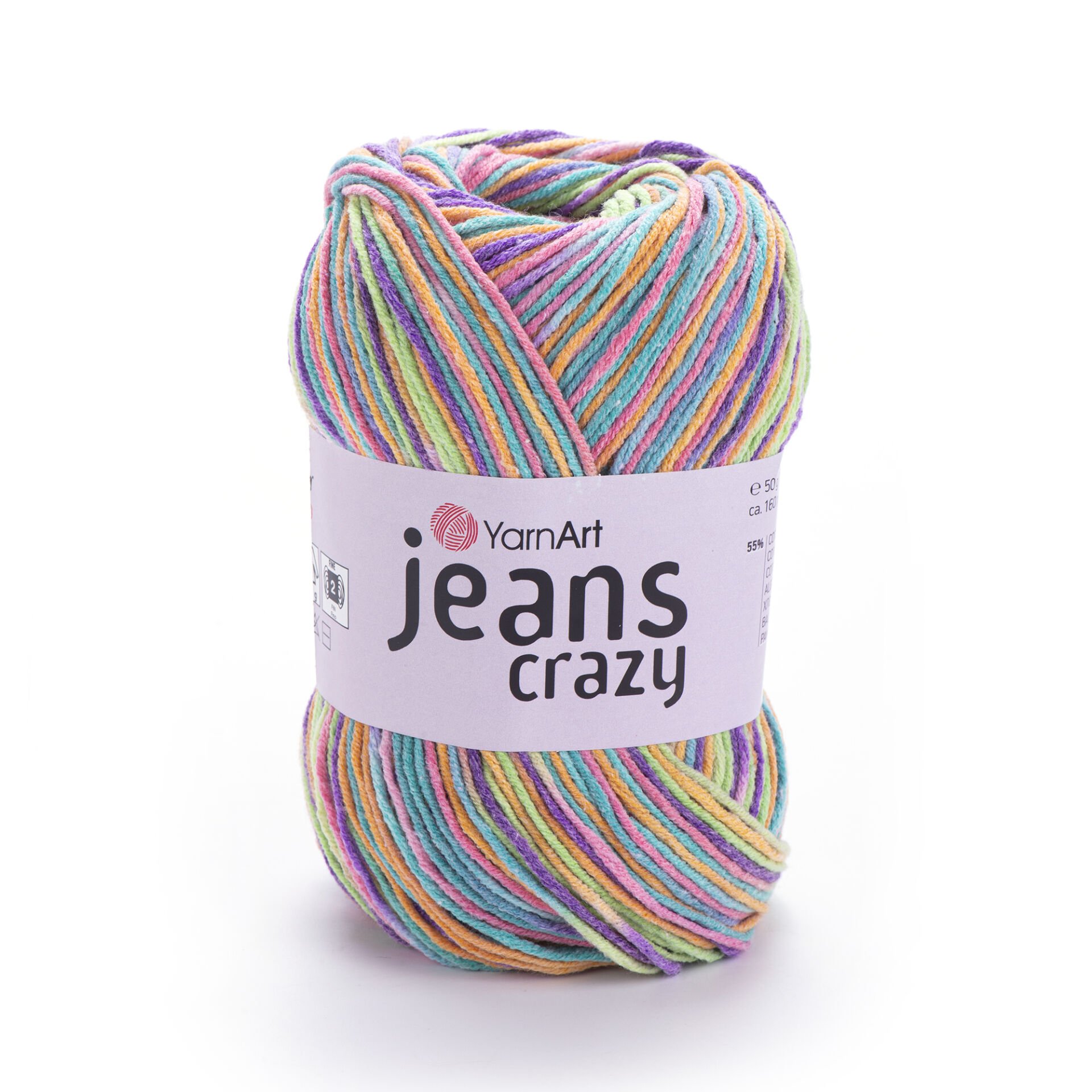 YARNART JEANS CRAZY - MULTICOLOR KNITTING YARN VARIEGATED - 8215