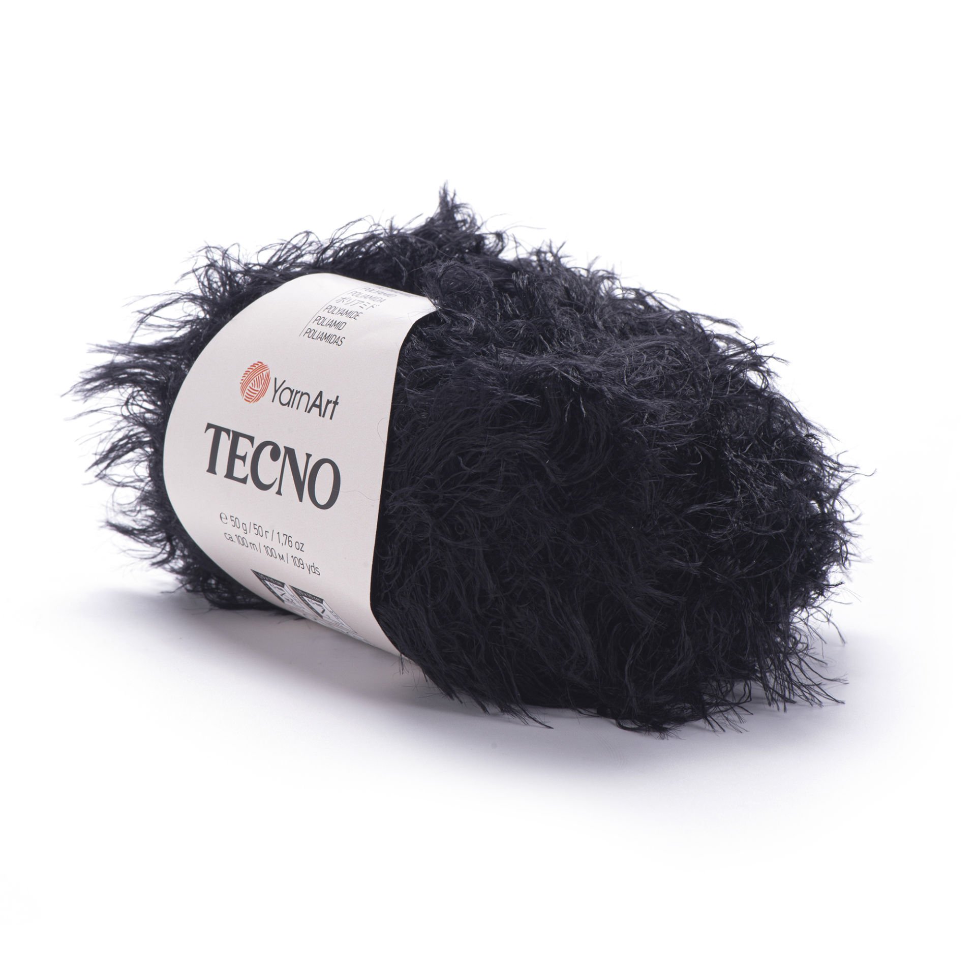 YARNART TECNO - FAUX FUR KNITTING YARN BLACK - 21