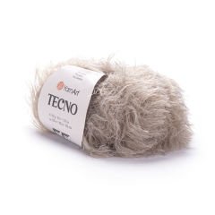 YARNART TECNO - FAUX FUR KNITTING YARN DARK CREAM - 41