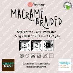 YARNART MACRAME BRAIDED - MACRAME CORD petrolgrün - 783
