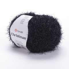 YARNART CHRISTMAS - SPARKLY KNITTING YARN BLACK - 01