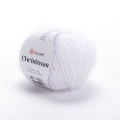 YARNART CHRISTMAS - SPARKLY KNITTING YARN WHITE - 02