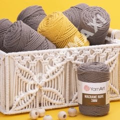 YARNART MACRAME ROPE 3 MM - MACRAME CORD BLACK - 750