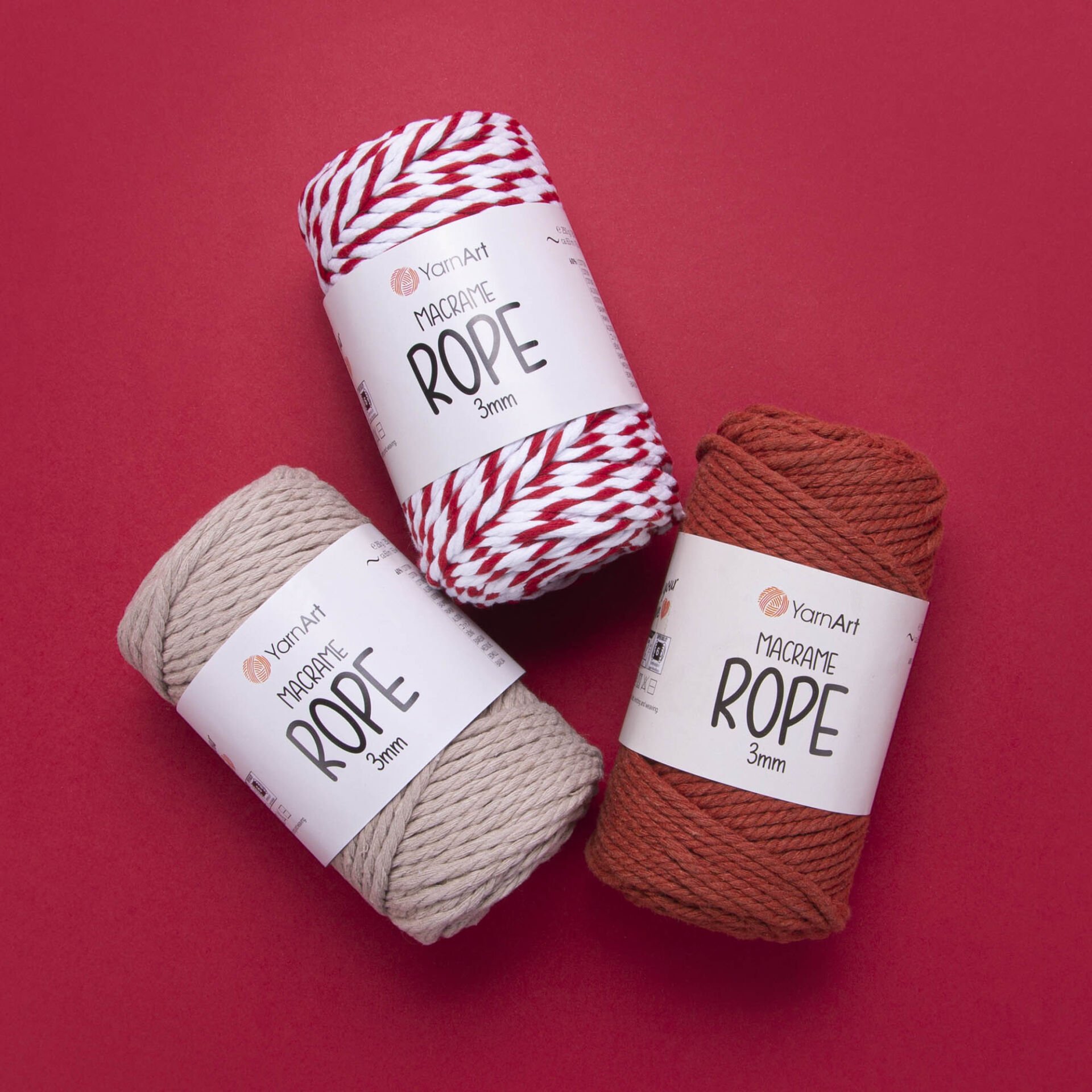 YARNART MACRAME ROPE 3 MM - MACRAME CORD