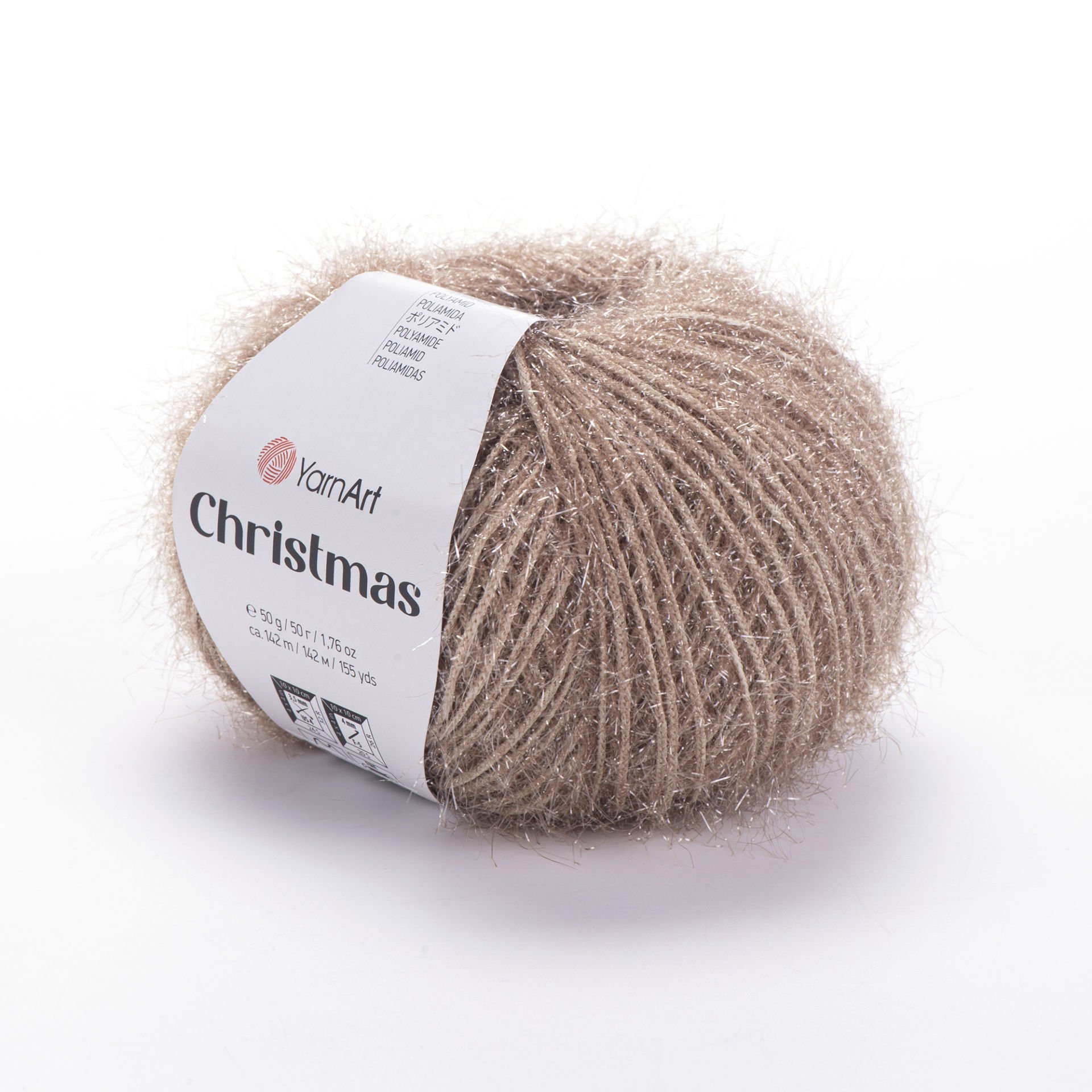 YARNART CHRISTMAS - SPARKLY KNITTING YARN BEIGE - 05