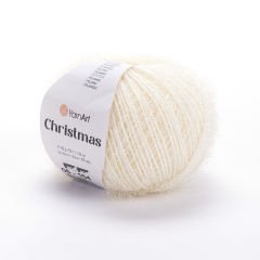 YARNART CHRISTMAS - SPARKLY KNITTING YARN CREAM - 06