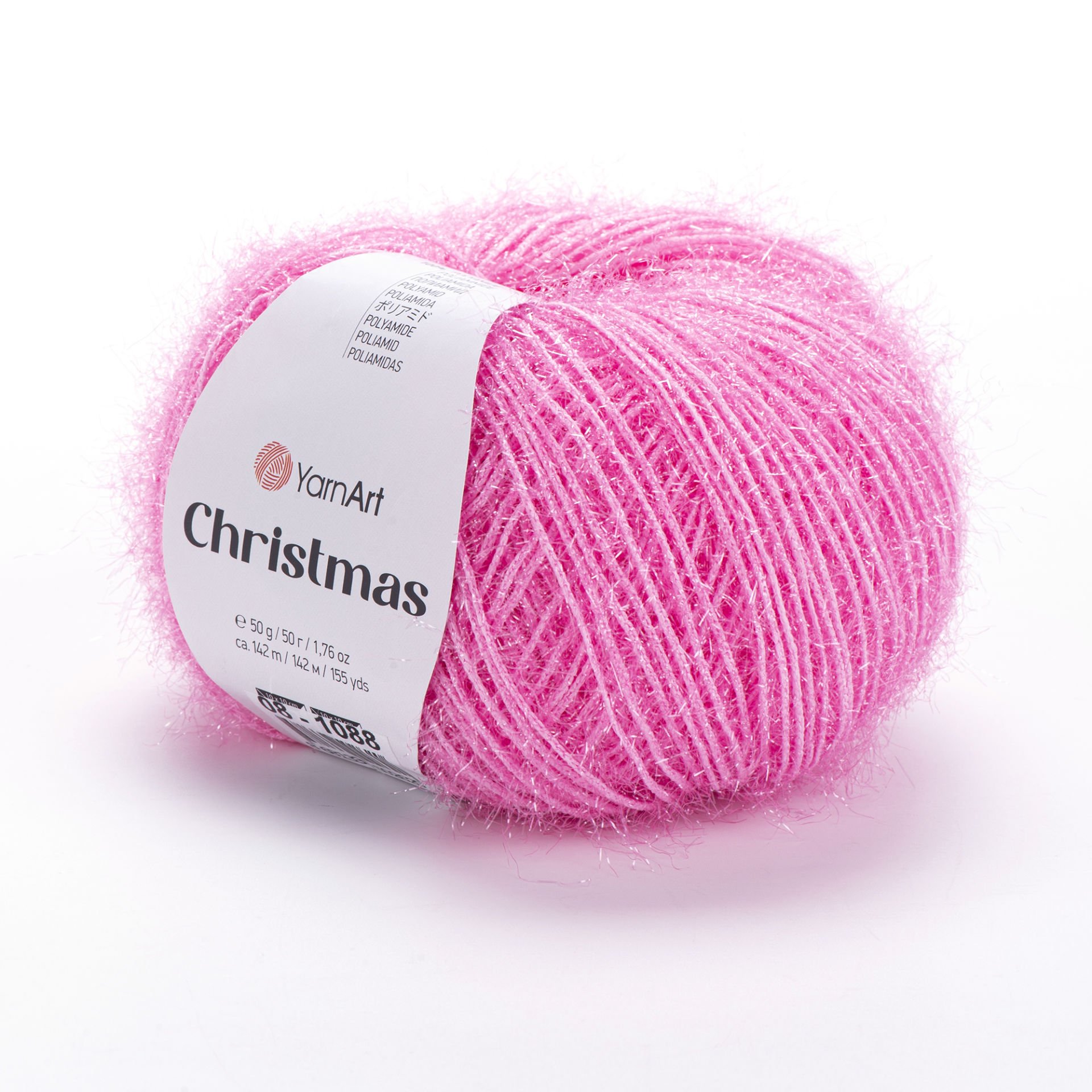 YARNART CHRISTMAS - SPARKLY KNITTING YARN CANDY PINK - 08