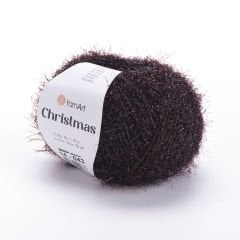 YARNART CHRISTMAS - SPARKLY KNITTING YARN DARK BROWN - 14