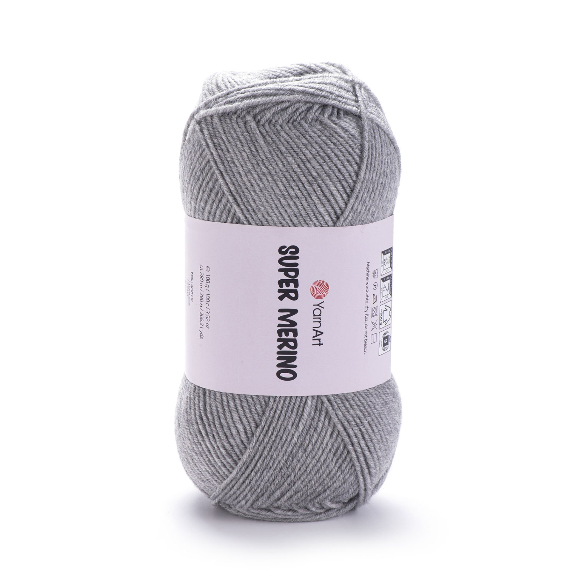 YARNART SUPER MERINO - KNITTING YARN LIGHT GREY - 195