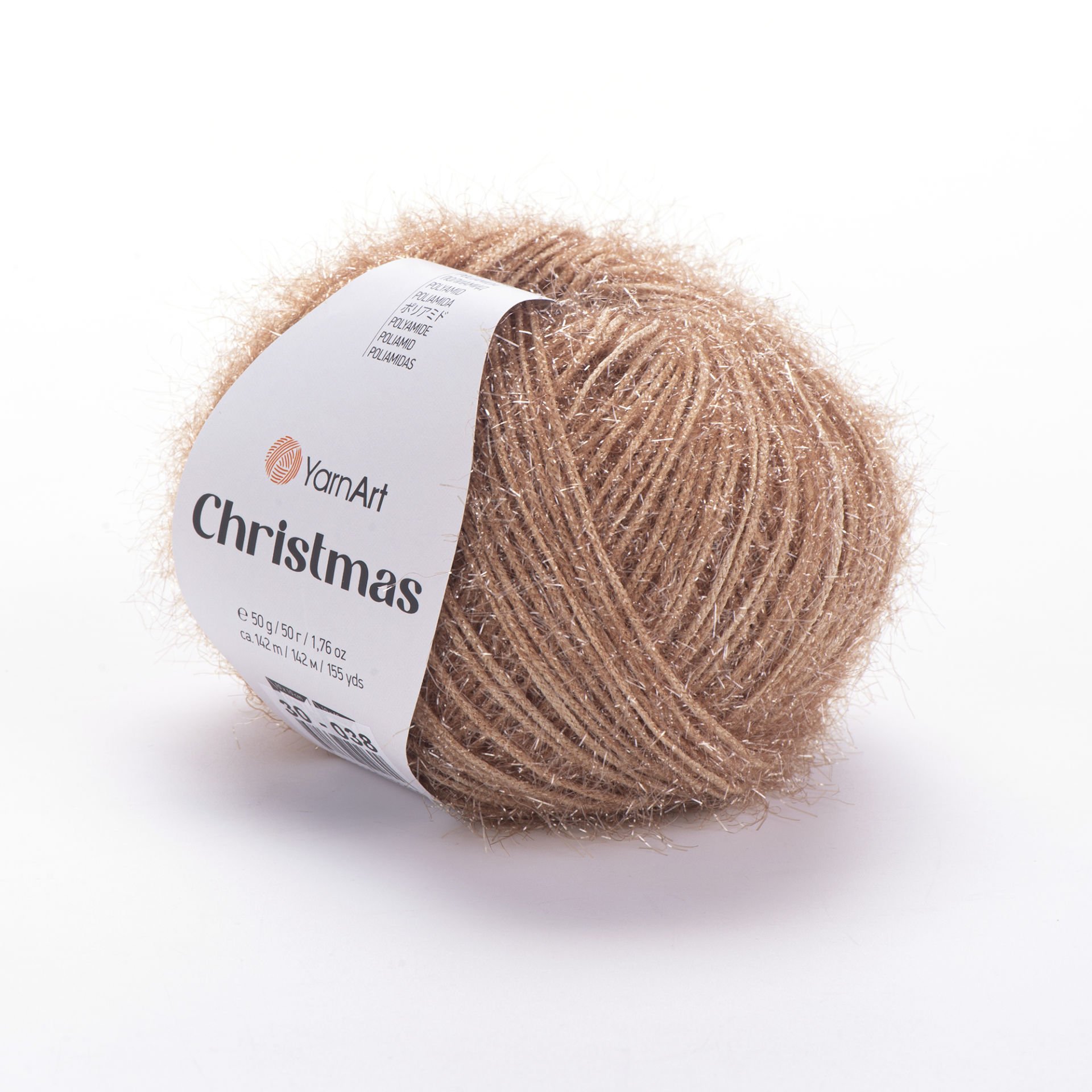 YARNART CHRISTMAS - SPARKLY KNITTING YARN CARAMEL - 30
