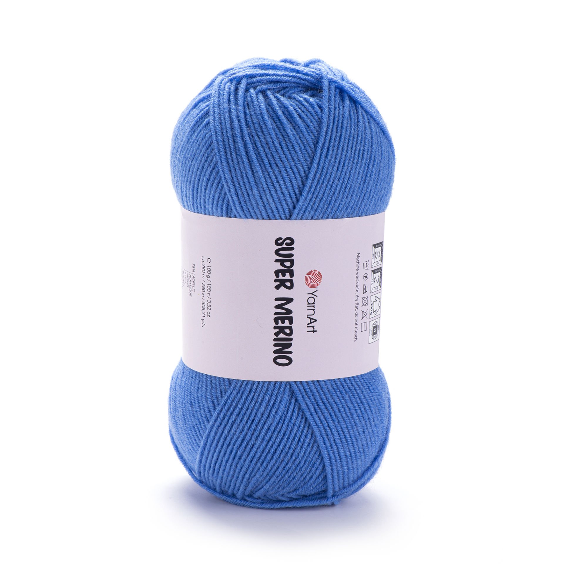 YARNART SUPER MERINO - KNITTING YARN BLUE - 1256
